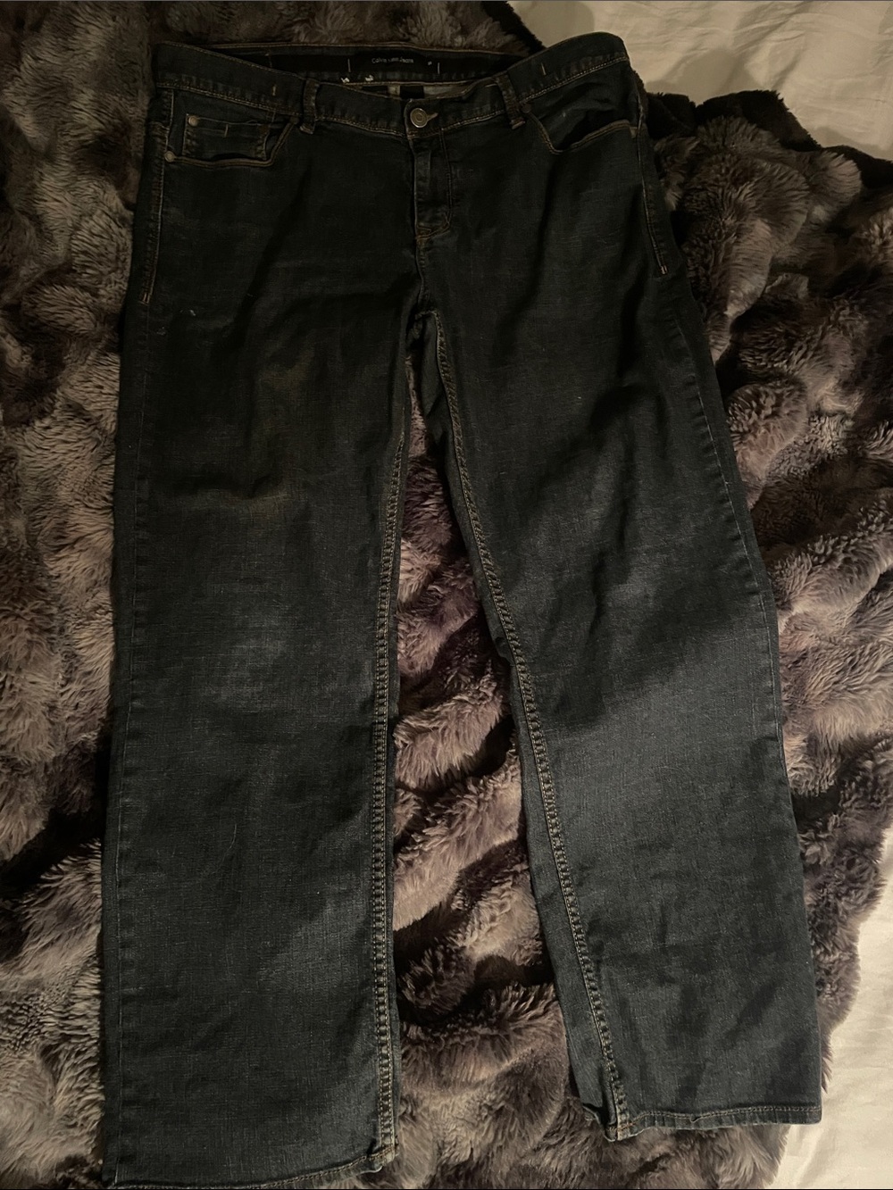 Dark Wash Men’s Calvin Klein Straight-Leg Jeans